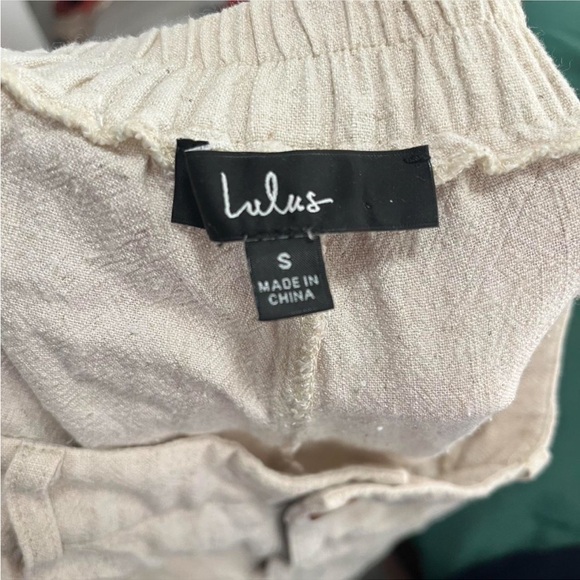 Lulus off white / cream linen trousers pants size S - Picture 4 of 4